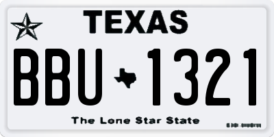 TX license plate BBU1321