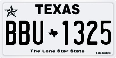 TX license plate BBU1325