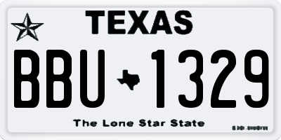 TX license plate BBU1329