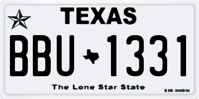 TX license plate BBU1331