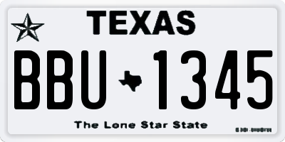 TX license plate BBU1345
