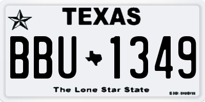 TX license plate BBU1349