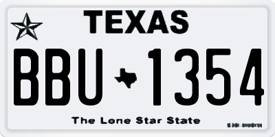 TX license plate BBU1354