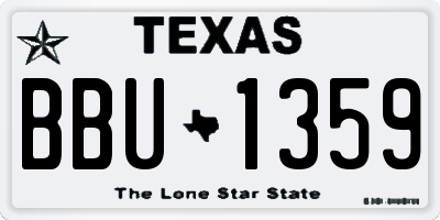 TX license plate BBU1359