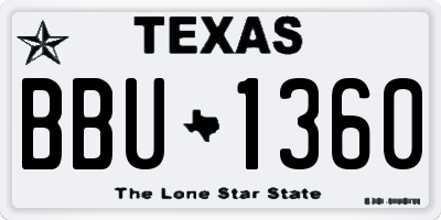 TX license plate BBU1360