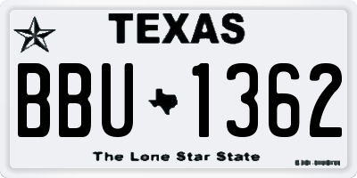 TX license plate BBU1362