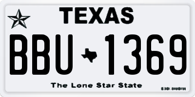 TX license plate BBU1369
