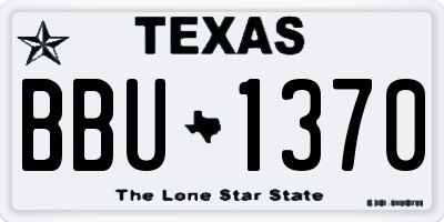 TX license plate BBU1370