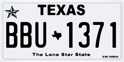 TX license plate BBU1371