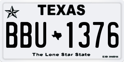 TX license plate BBU1376