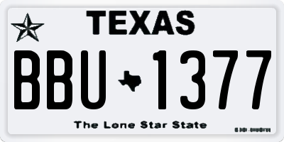 TX license plate BBU1377