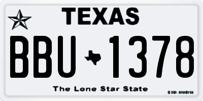 TX license plate BBU1378