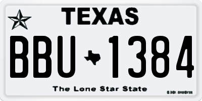 TX license plate BBU1384