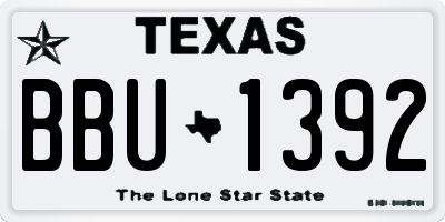 TX license plate BBU1392