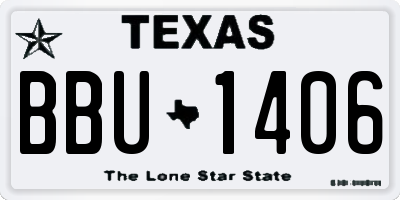 TX license plate BBU1406