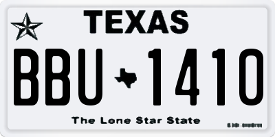 TX license plate BBU1410
