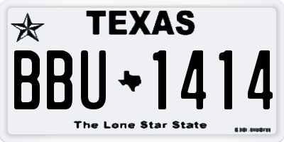 TX license plate BBU1414
