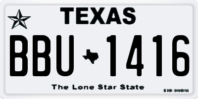 TX license plate BBU1416