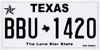 TX license plate BBU1420