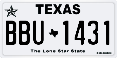 TX license plate BBU1431