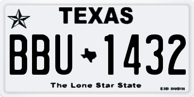 TX license plate BBU1432