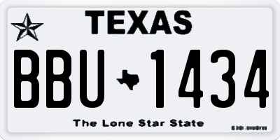 TX license plate BBU1434