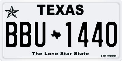 TX license plate BBU1440
