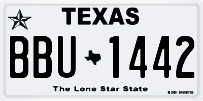 TX license plate BBU1442