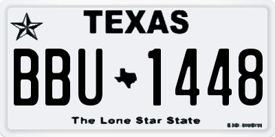 TX license plate BBU1448