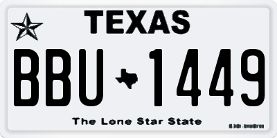 TX license plate BBU1449
