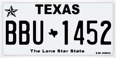 TX license plate BBU1452