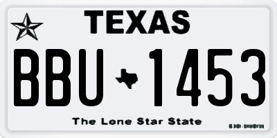 TX license plate BBU1453