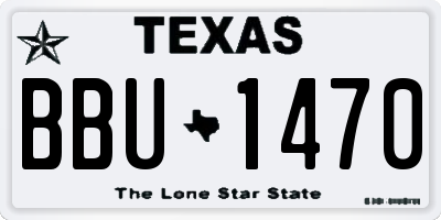 TX license plate BBU1470