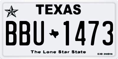 TX license plate BBU1473
