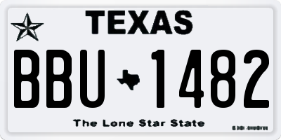 TX license plate BBU1482