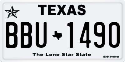 TX license plate BBU1490