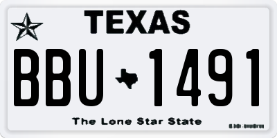 TX license plate BBU1491