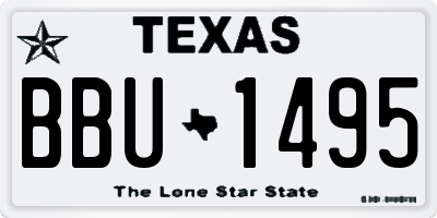 TX license plate BBU1495