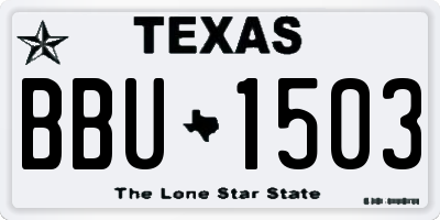 TX license plate BBU1503