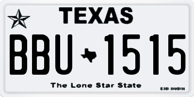 TX license plate BBU1515