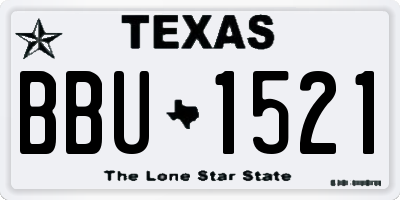 TX license plate BBU1521