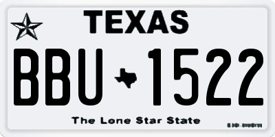 TX license plate BBU1522