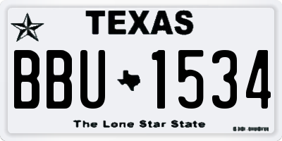 TX license plate BBU1534