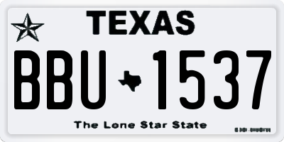 TX license plate BBU1537