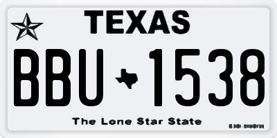 TX license plate BBU1538
