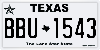 TX license plate BBU1543