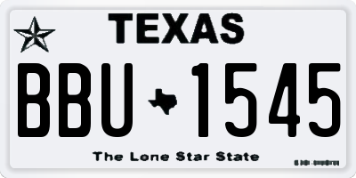 TX license plate BBU1545
