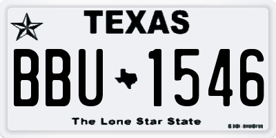 TX license plate BBU1546
