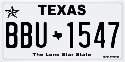 TX license plate BBU1547
