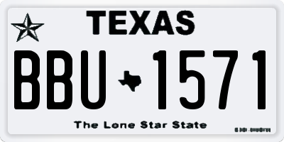 TX license plate BBU1571